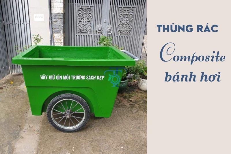 Thùng rác 660 lít composite bánh hơi Thùng rác 660 lít composite bánh hơi