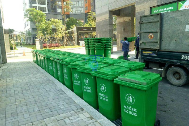 Thùng rác nhựa 240 lít công cộng Thùng rác nhựa 240 lít công cộng