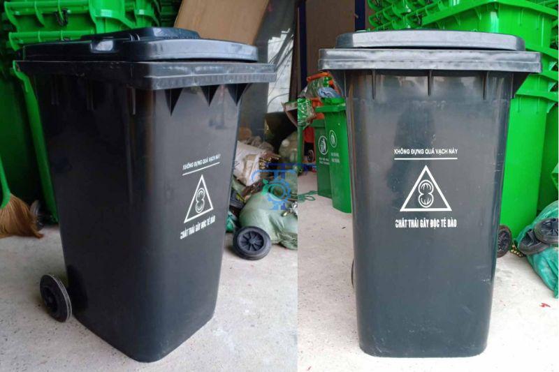 Thùng rác y tế 240 lít màu đen Thùng rác y tế 240 lít màu đen