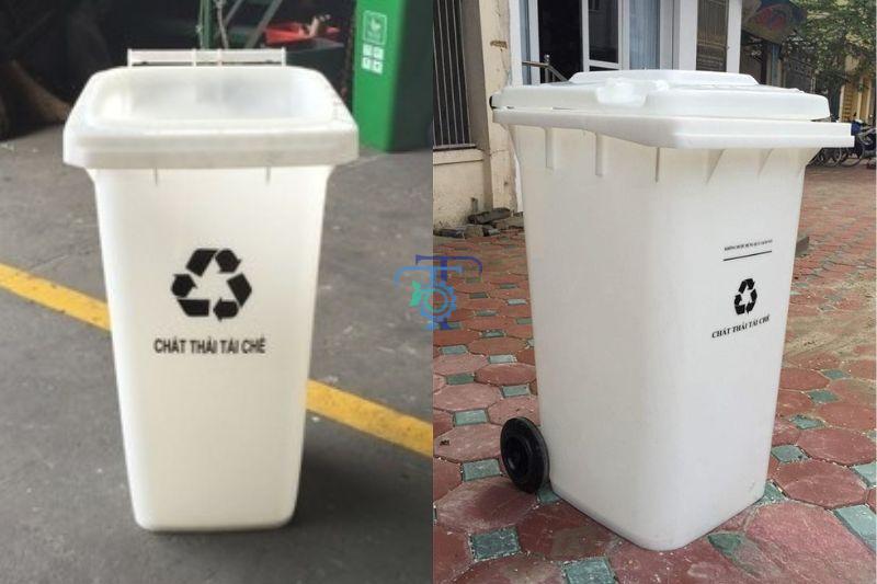 Thùng rác y tế 240 lít màu trắng Thùng rác y tế 240 lít màu trắng