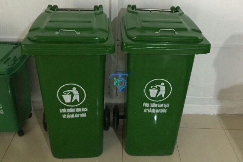 Chi tiết hình ảnh thùng rác nhựa 120 lít composite
