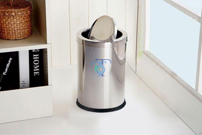 Cách sử dụng thùng rác inox tròn nắp bập bênh