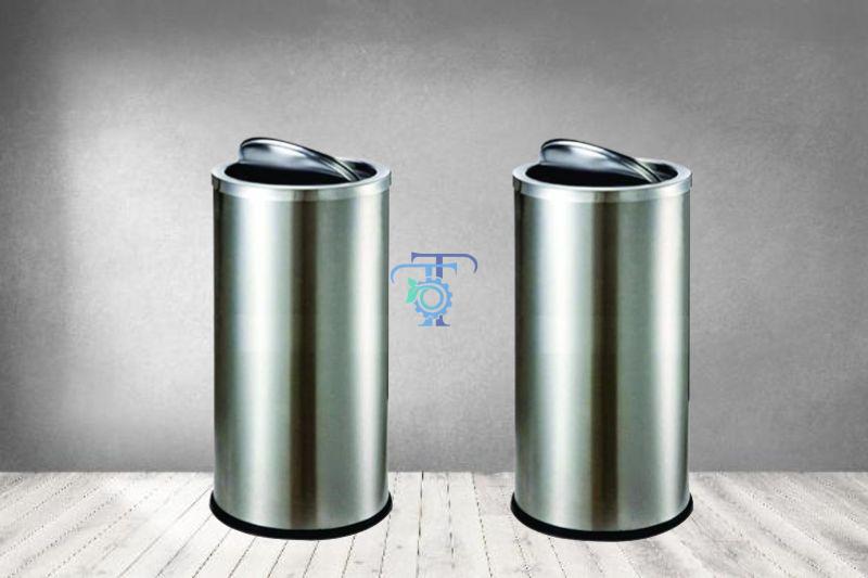 Thông tin về bản về thùng rác inox tròn nắp bập bênh