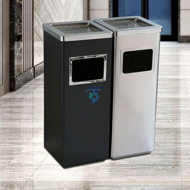 Thùng rác gạt tàn thuốc inox hình vuông Thùng rác gạt tàn thuốc inox hình vuông