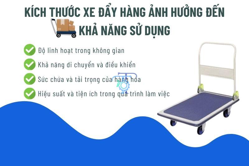 Kích thước xe đẩy hàng ảnh hưởng đến khả năng sử dụng Kích thước xe đẩy hàng ảnh hưởng đến khả năng sử dụng