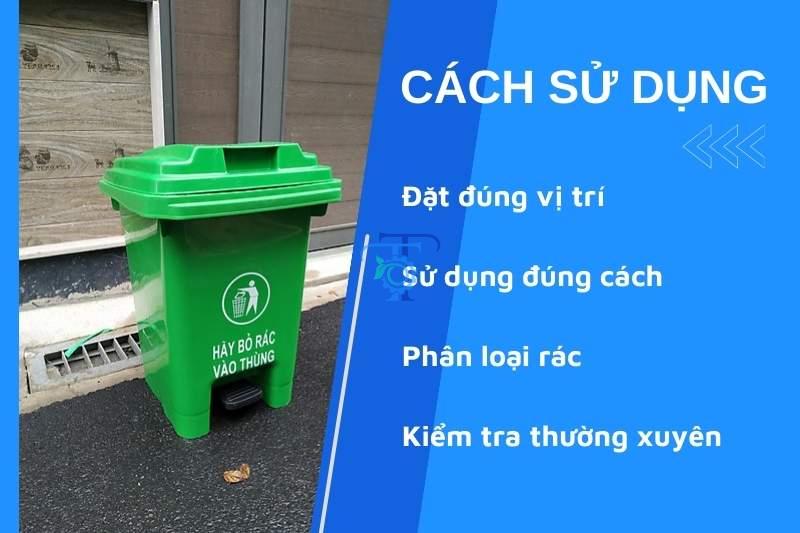 Cách sử dụng thùng rác 60 lít đạp chân