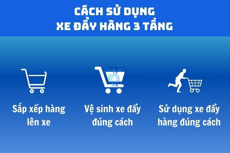 Cách sử dụng xe đẩy hàng 3 tầng