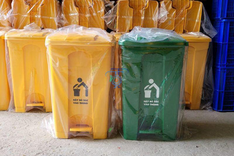 Thùng rác nhựa đạp chân 100l
