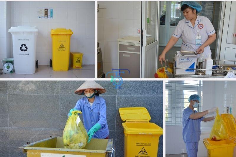 Thùng rác nhựa được đặt ở bệnh viện Thùng rác nhựa được đặt ở bệnh viện