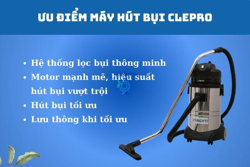 ưu điểm máy hút bụi clepro