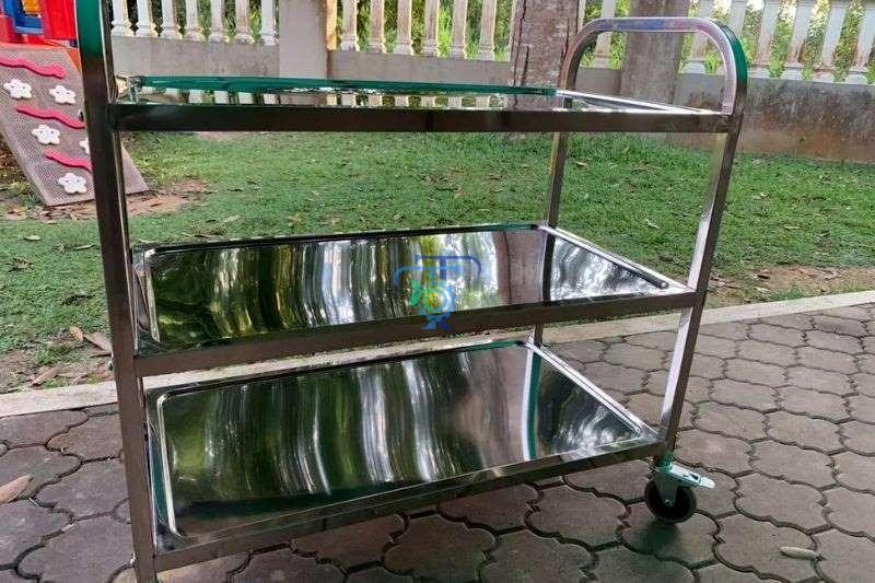 Xe đẩy Inox 3 tầng