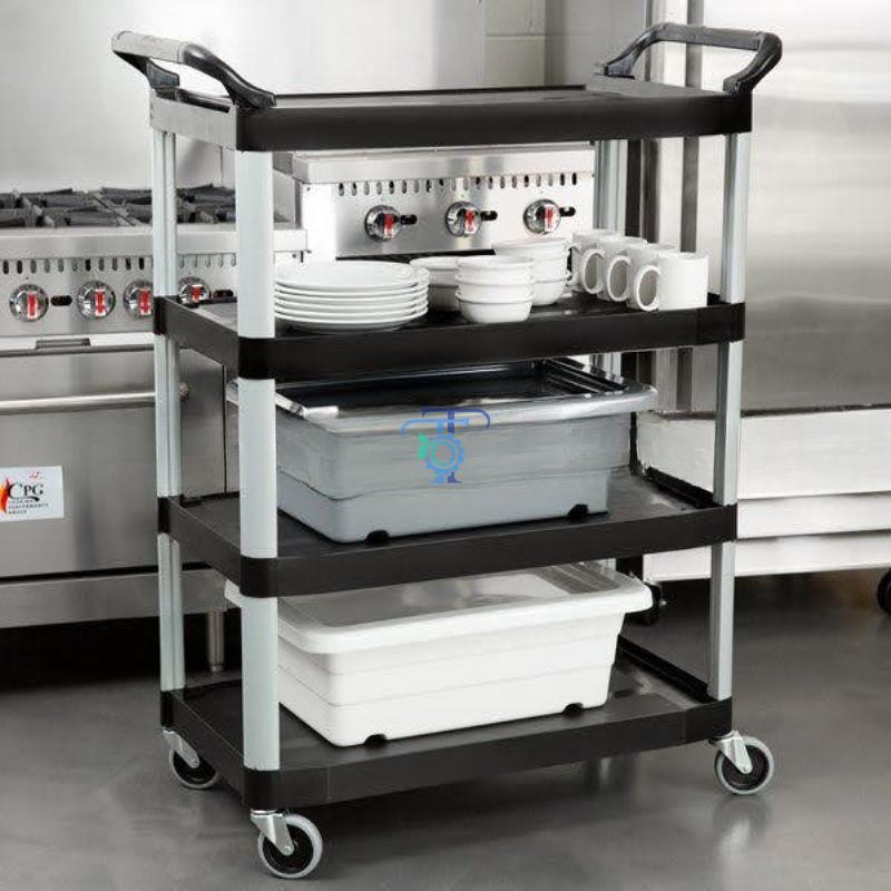 Xe đẩy thức ăn bằng nhựa 4 tầng