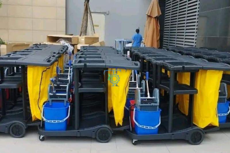 Mô tả chi tiết về xe dọn vệ sinh chữ L 3 tầng