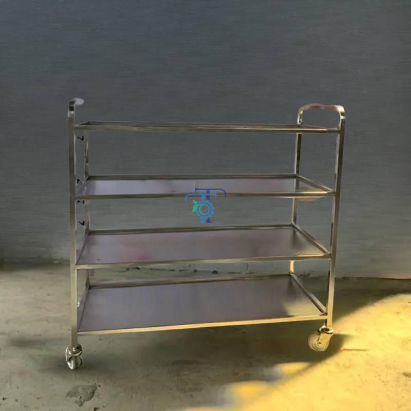 Xe đẩy bằng inox 4 tầng