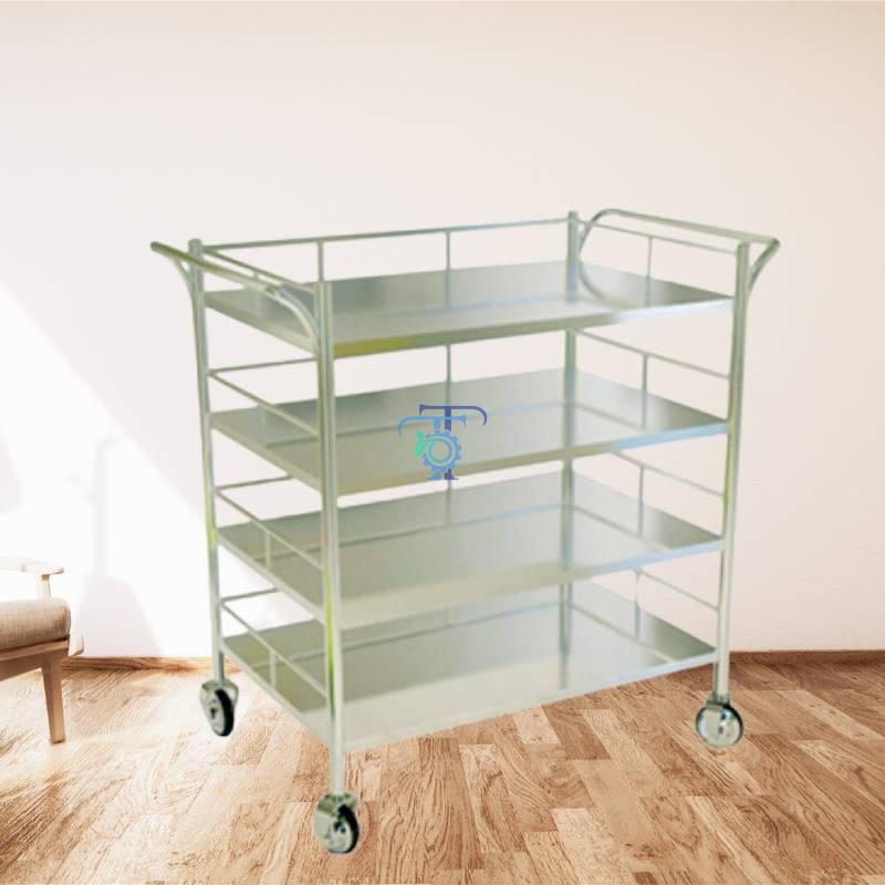 Xe đẩy thức ăn inox 4 tầng